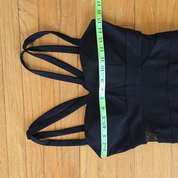 XSCAPE Maxi Gown Black Cut Out Sleeveless V Neck Sheath Sheer Sexy  Dress Size 4 - Picture 5 of 10